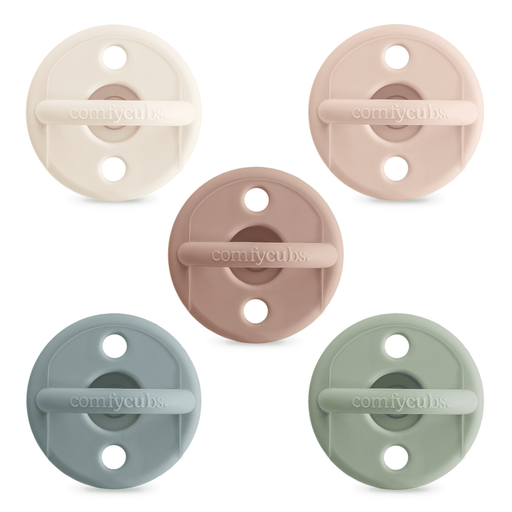 Pacifiers, 5 Pack by Comfy Cubs - Multicolor Neutral Pacifiers Comfy Cubs