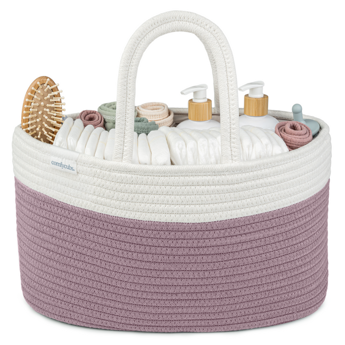 Rope Diaper Caddy by Comfy Cubs - Mauve Diaper Caddy Comfy Cubs