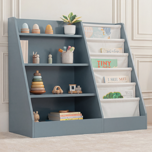 Kids Bookshelf - Blue Book Shelves Comfy Cubs