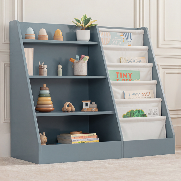 Kids Bookshelf - Blue Book Shelves Comfy Cubs
