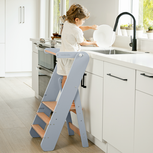 Kids Step Stool for Ages 3+ in Pacific Blue Step Stool Comfy Cubs