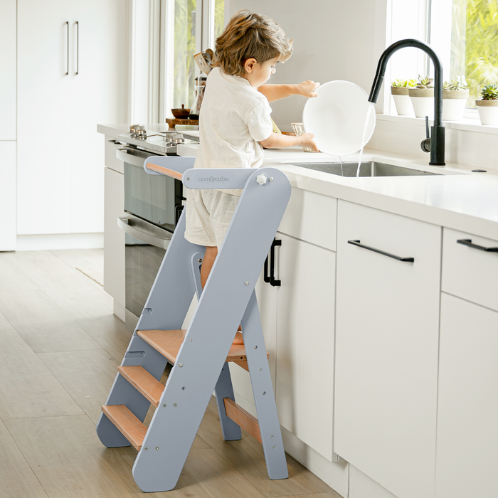 Kids Step Stool for Ages 3+ in Pacific Blue Step Stool Comfy Cubs