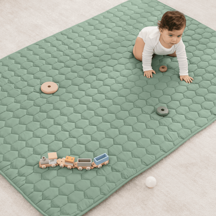 Play Mat with Non-Slip Bottom - Fern Rectangle - 48" x 72" Comfy Cubs