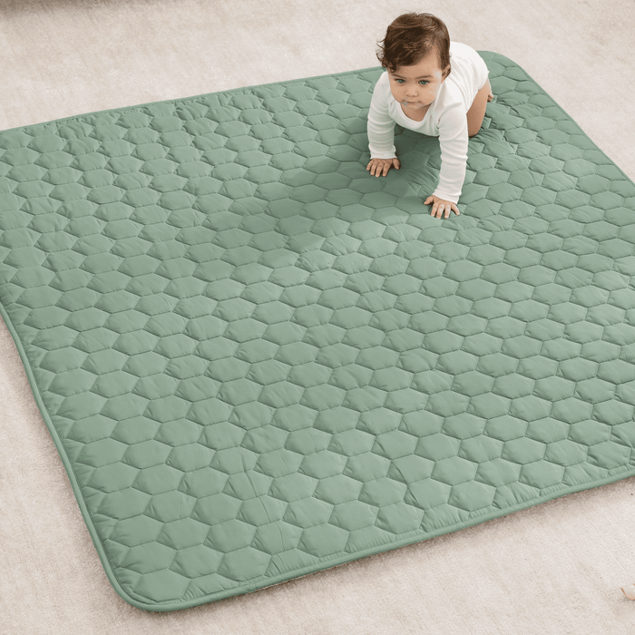 Play Mat with Non-Slip Bottom - Fern Square- 56" x 56" Comfy Cubs