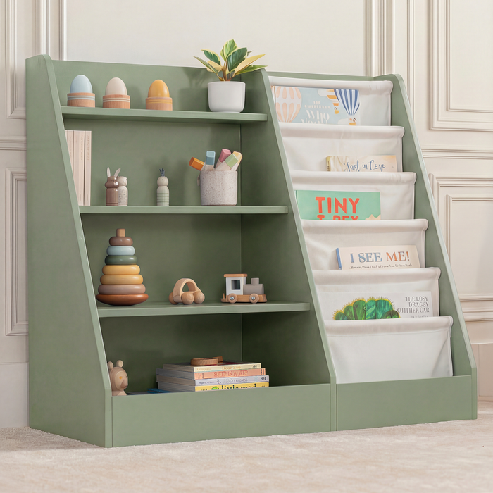 Kids Bookshelf - Sage Book Shelves Comfy Cubs