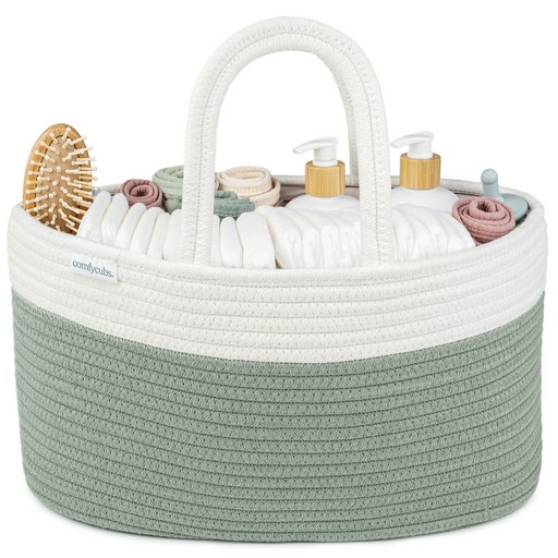 Rope Diaper Caddy by Comfy Cubs - Sage Diaper Caddy Comfy Cubs