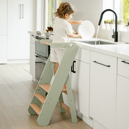 Kids Step Stool for Ages 3+ in Sage Step Stool Comfy Cubs