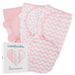 Easy Swaddle Blankets by Comfy Cubs - Pink, Pack of 3 Small Medium (0-3 Months) Swaddles Comfy Cubs