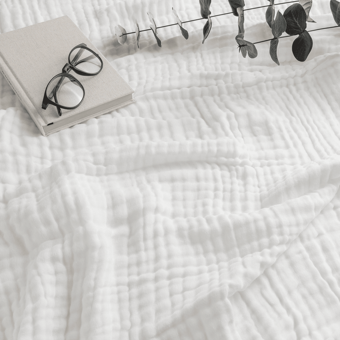 Adult Muslin Blanket by Comfy Cubs in White Muslin Comfy Cubs
