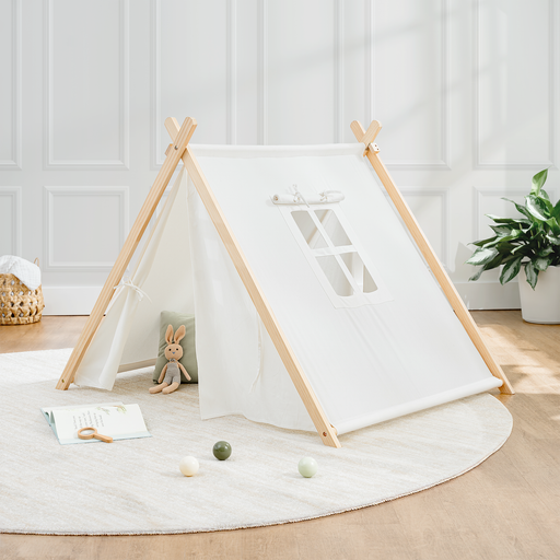 Kids Indoor Play Tent by Comfy Cubs - Natural Wood Comfy Cubs