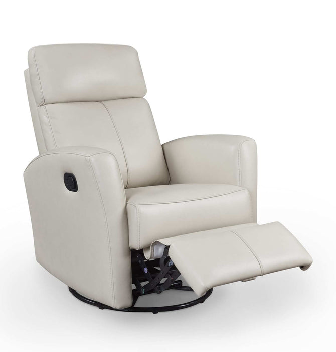 LEATHER ITALIA ASHBURY LEATHER SWIVEL + GLIDER RECLINER CHAIR