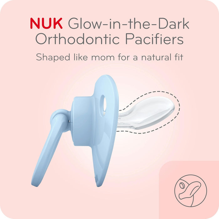 NUK ORTHODONTIC PACIFIERS, 0-6 MONTHS, 2 PACK, ASSORTED COLORS