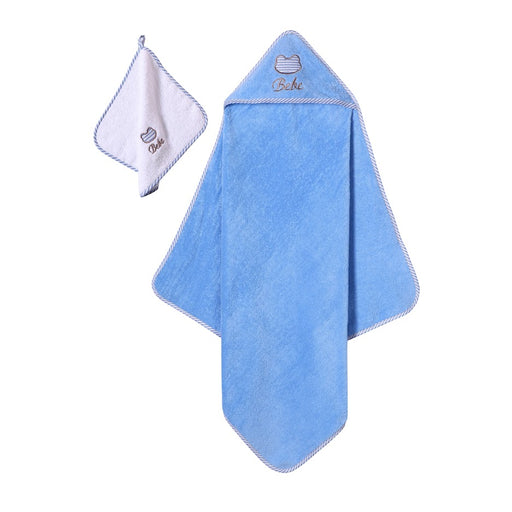 HOODED TOWEL SET BLUE