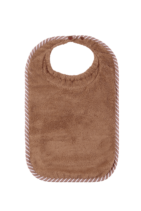 ABSTRACT WATERPROOF BIB WITH SNAPS, SOLID TAN - MEDIUM