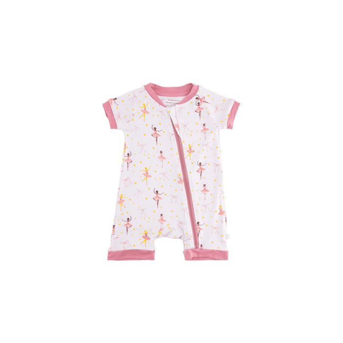 Baby Short-Sleeve Bamboo Romper Ballerina Pajamas Dreamland Baby