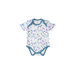 Baby Short-Sleeve Bamboo Bodysuit Dino Blue Pajamas Dreamland Baby