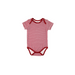 Baby Short-Sleeve Bamboo Bodysuit Cranberry Stripe Pajamas Dreamland Baby