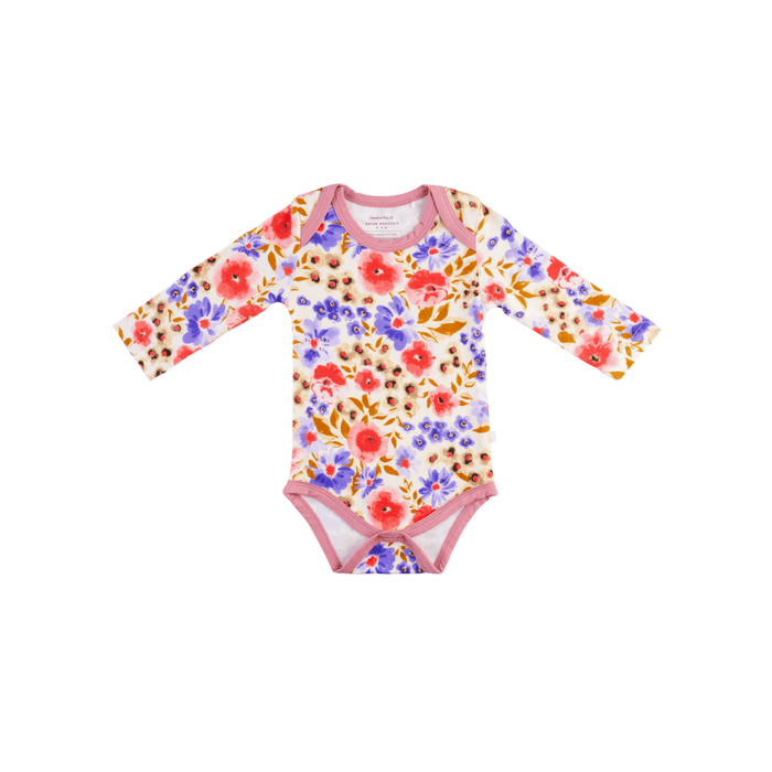 Baby Long-Sleeve Bamboo Bodysuit Fall Floral Pajamas Dreamland Baby