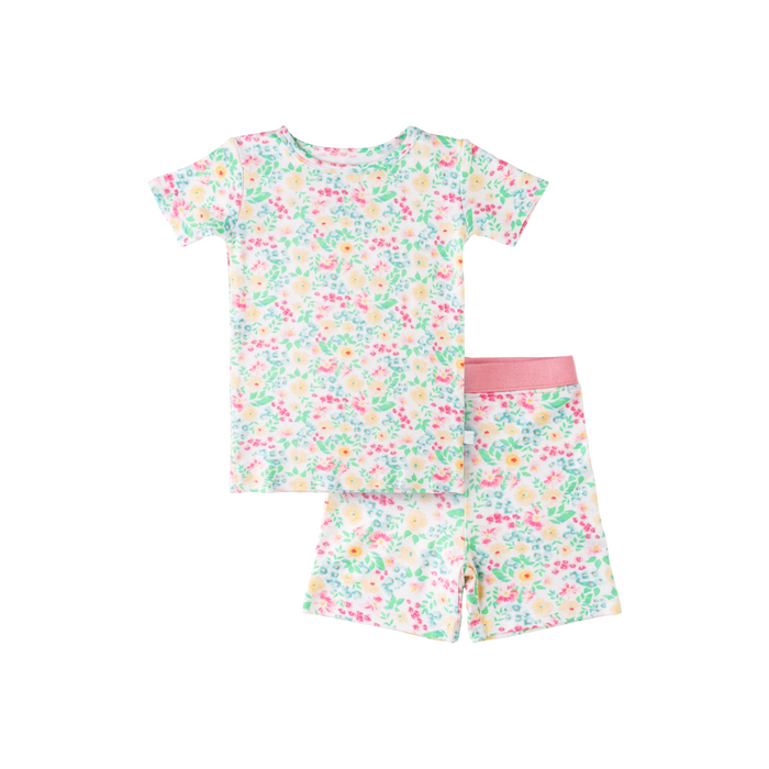 Toddler Short-Sleeve Bamboo Pajamas Floral Pajamas Dreamland Baby
