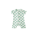 Baby Short-Sleeve Bamboo Romper Mint Checkerboard Pajamas Dreamland Baby