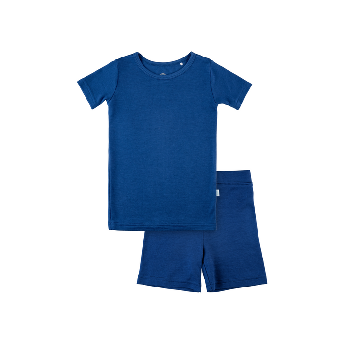 Toddler Short-Sleeve Bamboo Pajamas Navy Pajamas Dreamland Baby