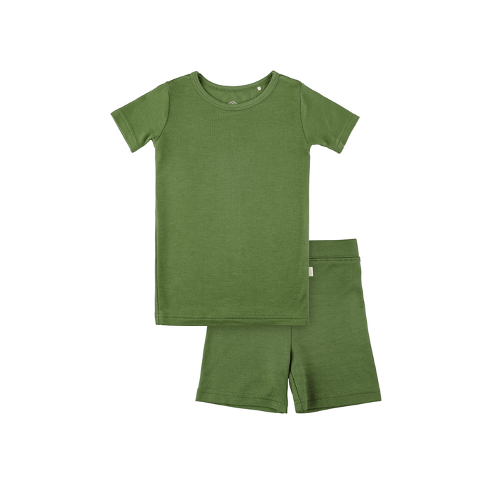 Toddler Short-Sleeve Bamboo Pajamas Olive Pajamas Dreamland Baby