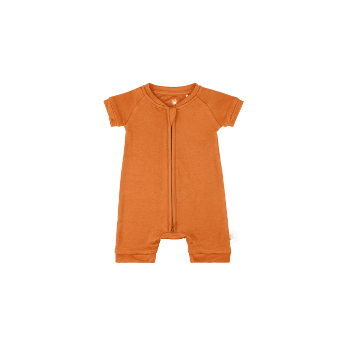 Baby Short-Sleeve Bamboo Romper Rust Pajamas Dreamland Baby