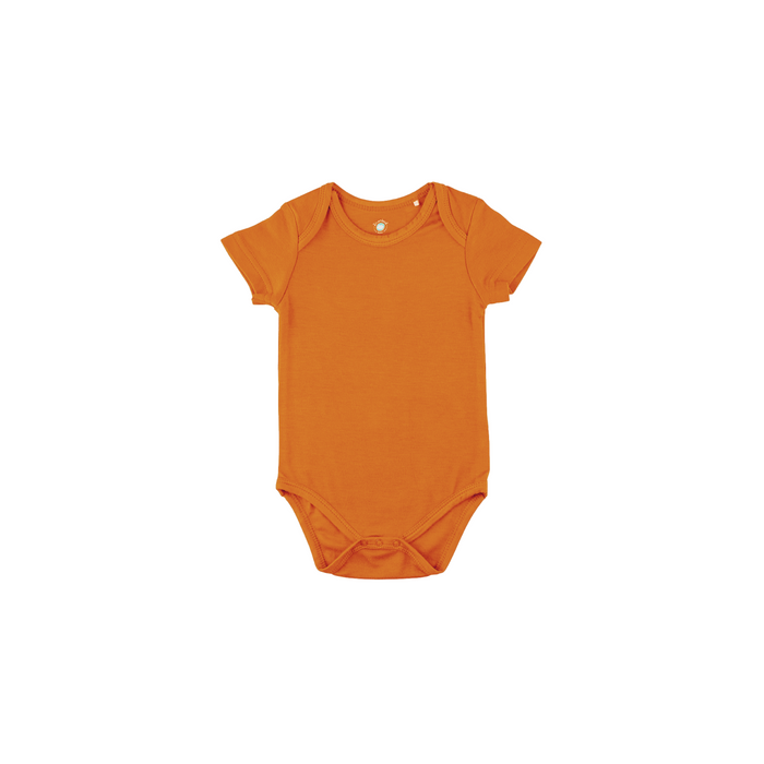 Baby Short-Sleeve Bamboo Bodysuit Rust Pajamas Dreamland Baby