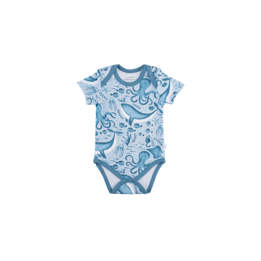 Baby Short-Sleeve Bamboo Bodysuit Under The Sea Pajamas Dreamland Baby