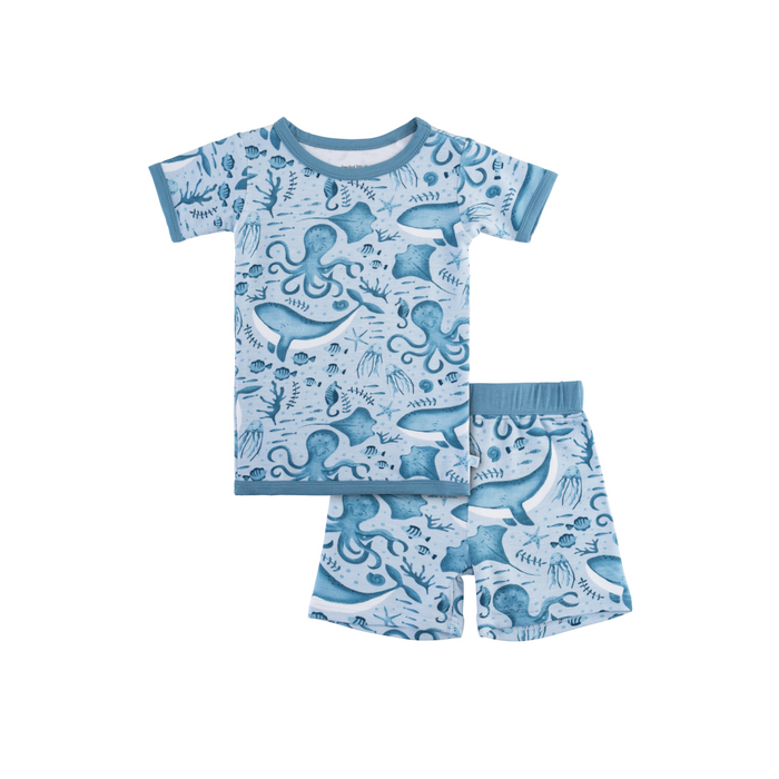 Toddler Short-Sleeve Bamboo Pajamas Under The Sea Pajamas Dreamland Baby