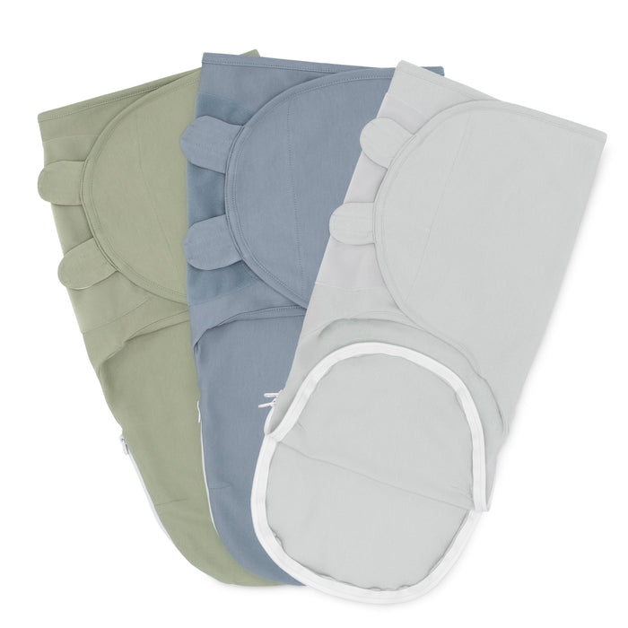 Easy Swaddle Blankets with Zipper by Comfy Cubs - Stone, Pacific Blue, Sage Swaddles Comfy Cubs