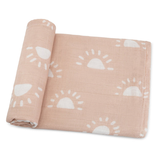 Muslin Swaddle Blanket, 1 Pack by Comfy Cubs - Blush Sun Swaddles Comfy Cubs