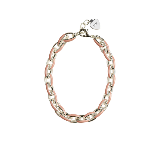 PICKY PINK AND SILVER PLATED LINK BRACELET . BRACELET PICKY