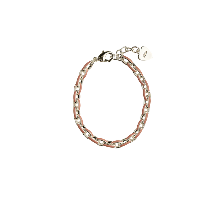 PICKY PINK AND SILVER PLATED LINK BRACELET BRACELET PICKY