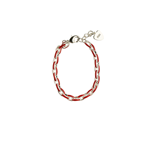 PICKY RED AND SILVER PLATED LINK BRACELET BRACELET PICKY