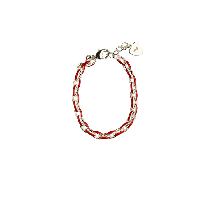 PICKY RED AND SILVER PLATED LINK BRACELET BRACELET PICKY