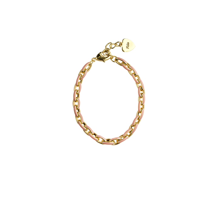 PICKY ENAMEL PINK AND GOLD LINK BRACELET BRACELET PICKY