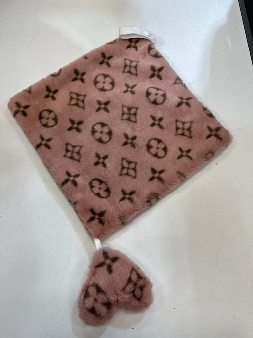RITZ BABY FUZZY BLANKET LV PRINT LOVEY . PINK BLANKETS RITZ