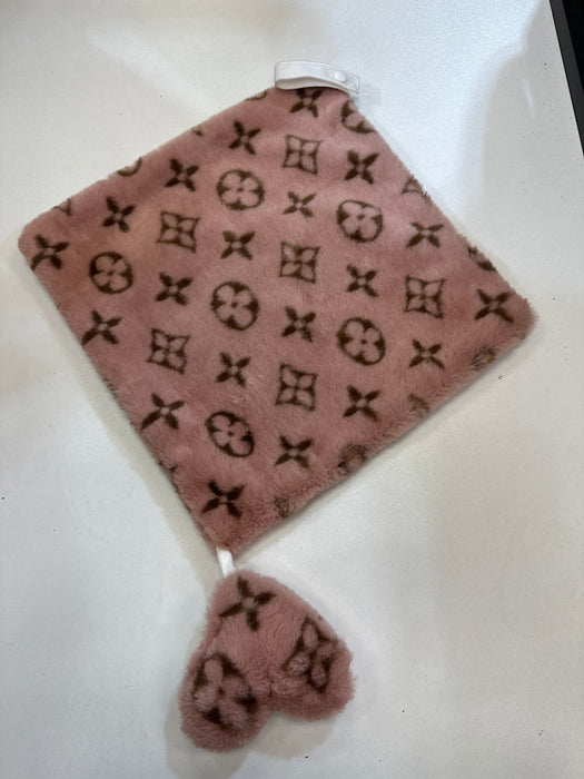 RITZ BABY FUZZY BLANKET LV PRINT LOVEY . PINK BLANKETS RITZ