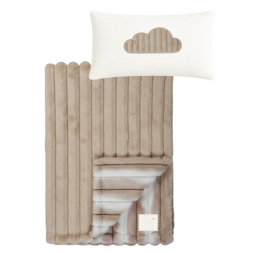 RITZ BABY FUZZY BLANKET MELANGE SHADED STRIPY . BEIGE BLANKETS RITZ