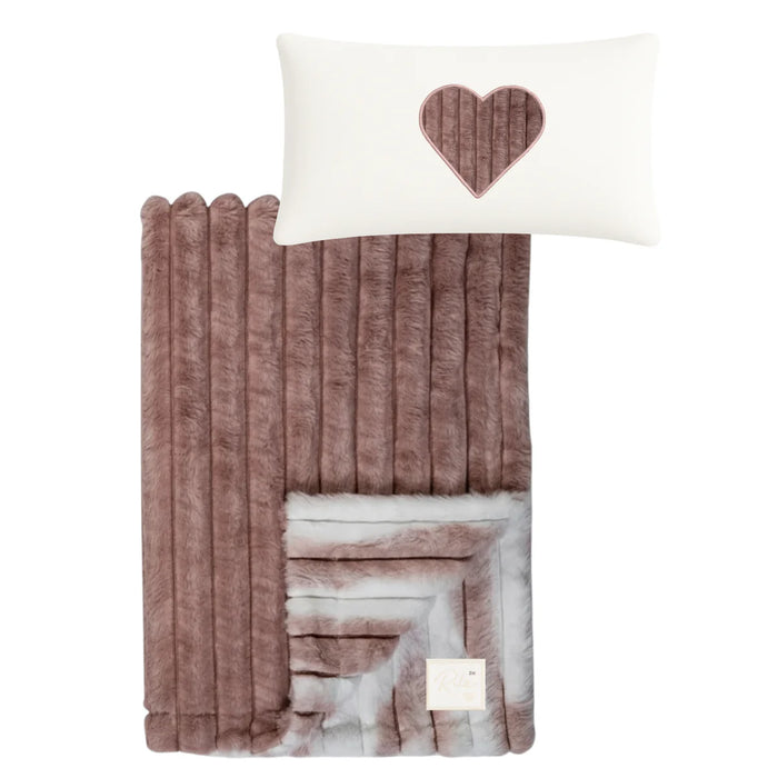 RITZ BABY FUZZY BLANKET MELANGE SHADED STRIPY . MAUVE BLANKETS RITZ