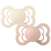BIBS SUPREME 2 PACK - SYMMETRICAL / SILICONE 0-6 M IVORY BLUSH PACIFIER BIBS
