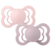BIBS SUPREME 2 PACK - SYMMETRICAL / SILICONE 0-6 M BLOSSOM DUSKY LILAC PACIFIER BIBS