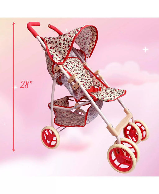 THE NEW YORK DOLL COLLECTION DOLL STROLLER - FLORAL DOLL THE NEW YORK DOLL COLLECTION