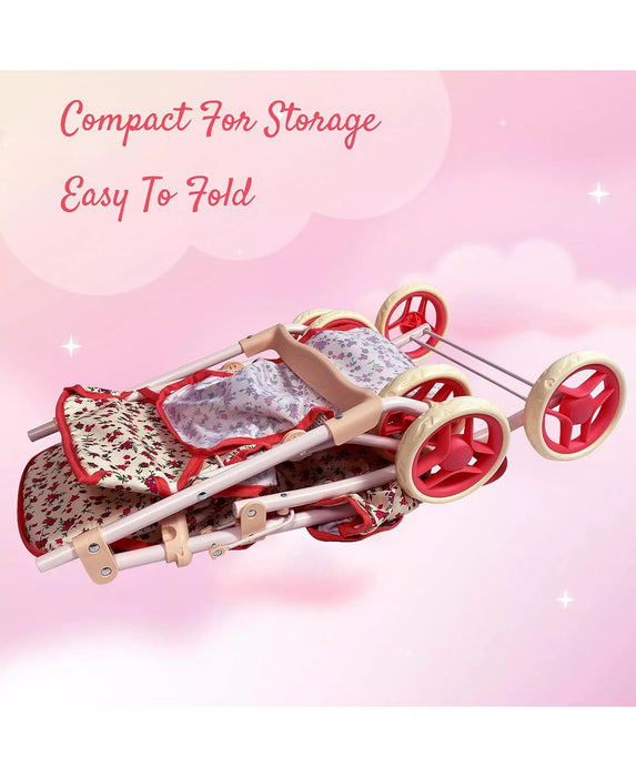 THE NEW YORK DOLL COLLECTION  DOLL STROLLER -  FLORAL