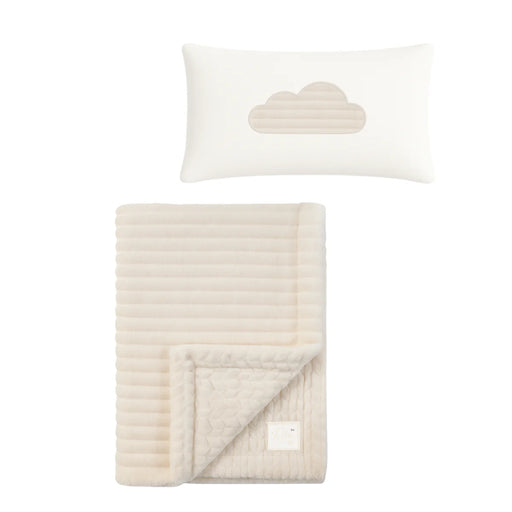 RITZ BABY FUZZY BLANKET SOLID STRIPE/SOLID DESIGN . BEIGE BLANKETS RITZ