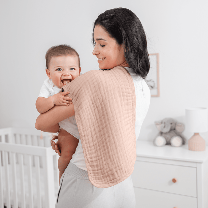 Muslin Burp Cloths by Comfy Cubs - Blush Muslin Burp Cloths Comfy Cubs