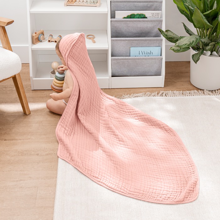 Baby Hooded Towels in Bold Blush Hooded Towels Comfy Cubs