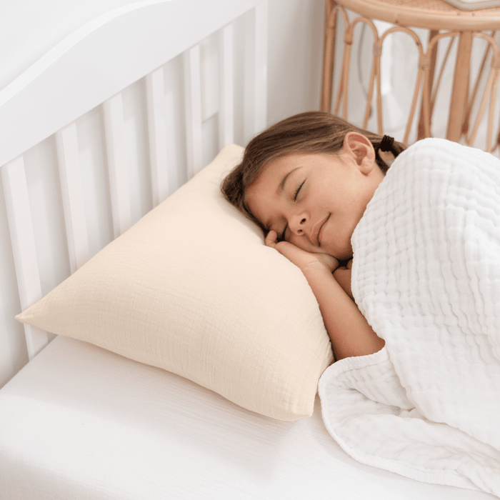 Toddler Pillows with Soft Muslin Pillow Case by Comfy Cubs - Cream Comfy Cubs
