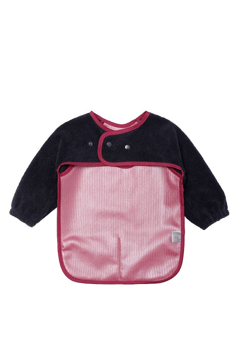LITTLE PIPERS WATERPROOF SMOCK - RIBBED BURGUNDY W/ BLACK TERRY BIBS LITTLE PIPERS
